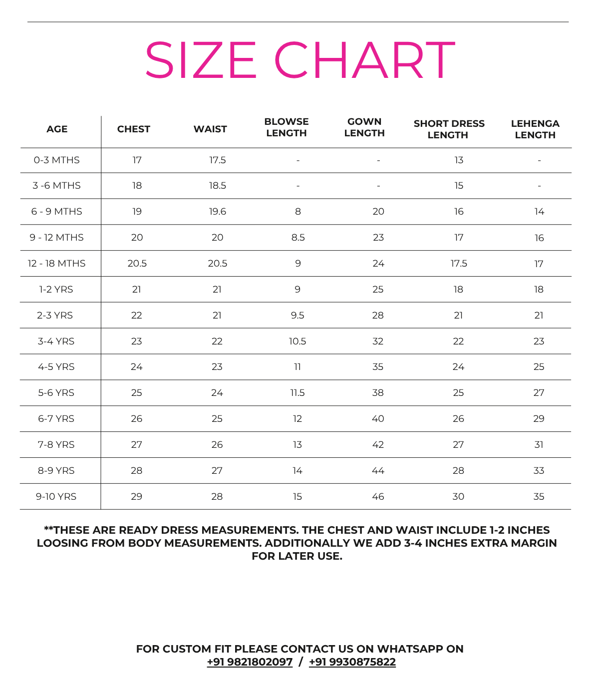 Size Chart